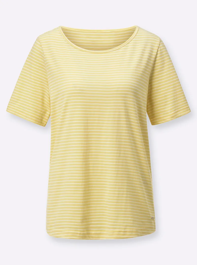 Witt Ringelshirt zitrone-ecru-geringelt, Zitrone-ecru-geringelt, – Produktbild 1 von 2