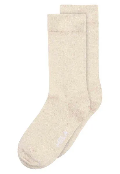 MELA MELA Basic Socken 2 Paare aus 100% Bio-Baumwolle, Cream melange, – Produktbild 1 von 1