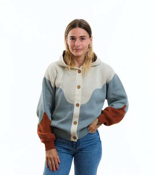 Gary Mash GARY MASH Oversize-Cardigan Winnie mit Kapuze aus Biobaumwolle, Mehrfarbig, – Produktbild 1 von 4