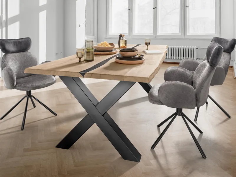 allnatura Tisch Aresina A-Form 100x180 cm Gerade Kante, Naturholz, – Produktbild 2 von 2