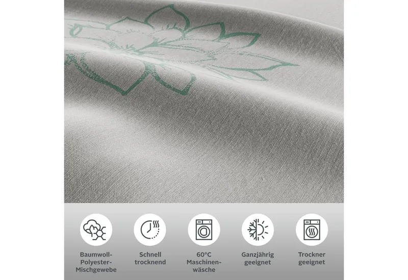 OTTO home Bettwäsche Susan in Gr. 135x200 oder 155x220 cm, Polycotton recycelt, 2 teilig, in verschiedenen Qualitäten, romantische Bettwäsche mit Blumen, Grün, – Produktbild 1 von 7