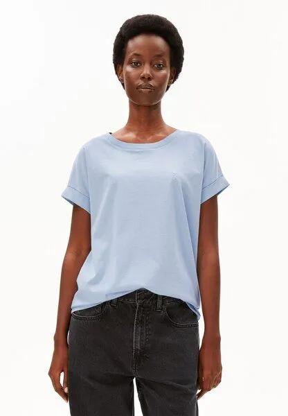 ARMEDANGELS ARMEDANGELS IDAARA Damen T-Shirt aus Bio-Baumwolle, Soft blue, – Produktbild 1 von 4