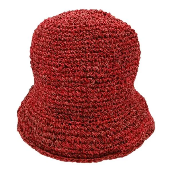 short'n'pietz short'n'pietz gehäkelter Sommerhut aus reinen Hanffasern, Rot, – Produktbild 3 von 3
