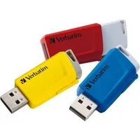 Verbatim Verbatim USB-Stick 'Store'n'Click' USB 2.0, 16 GB, rot, blau, gelb, 3 Stk. – Produktbild 1 von 1