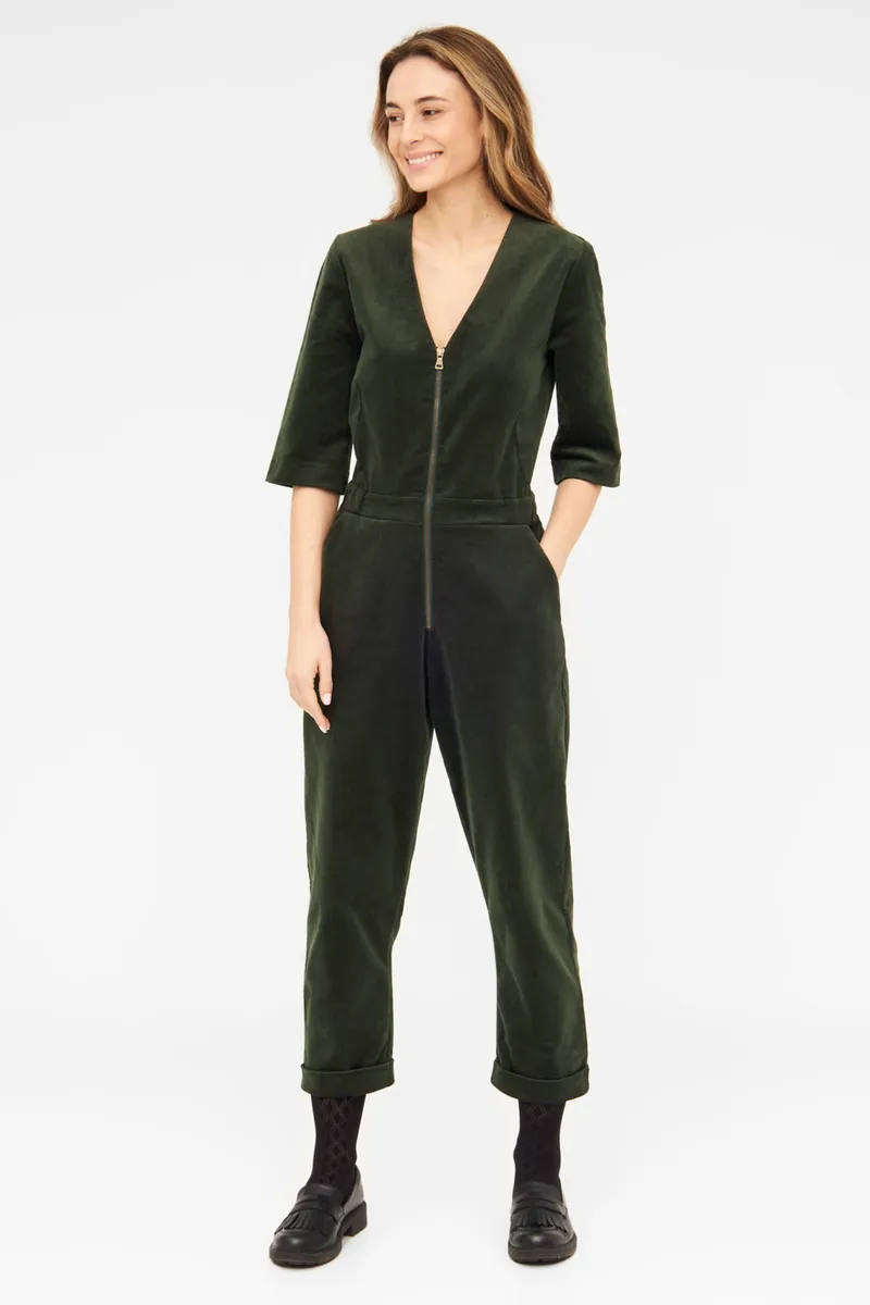 WiDDA WiDDA Damen vegan Jumpsuit Kris Dark Green, Dunkelgrün, – Produktbild 2 von 2