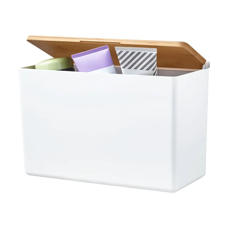 Tesa SE Tesa SE tesa® BABOO Aufbewahrungsbox extra groß, mit Bambusdeckel und Trennwand, zusätzlicher Stauraum für das Badezimmer_ST – Produktbild 1 von 1