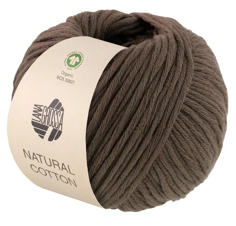 Lana Grossa Lana Grossa Natural Cotton GOTS Häkelwolle, 80 m, Braun|grau, – Produktbild 1 von 1