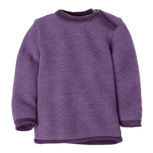 Disana Disana Baby Melange-Pullover mit Knopfverschluss kbT Merino, Rose, – Produktbild 7 von 7