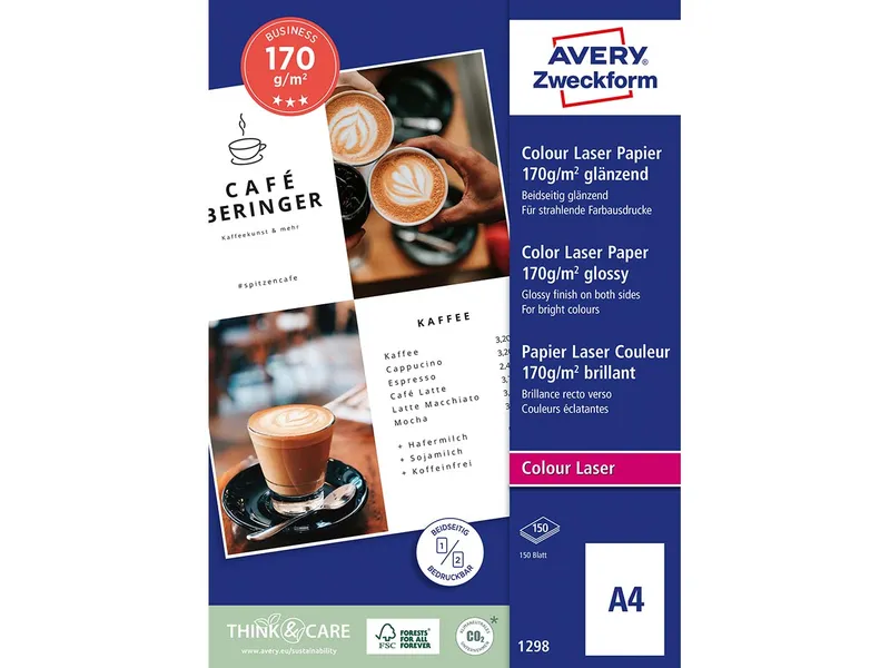 Avery Zweckform Avery Zweckform 150 Blatt CLP-Papier 170g glänzend – Produktbild 2 von 2