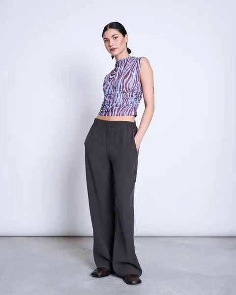 JAN N JUNE JAN N JUNE Weite Crinkle-Hose HAVA, Braun, – Produktbild 1 von 3