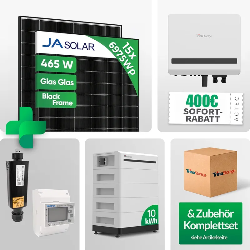 TRINA-SOLAR 6,975kw PV-Komplettanlage mit 10 kWh Speicher Trina Vertex S+ 465W Black Frame Notstrom Netzunabhängig - Preis inkl. MwSt. gem. § 12 Abs. 3 UStG – Produktbild 2 von 6