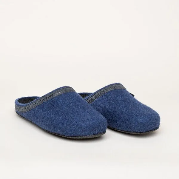 Stegmann Stegmann Filzpantoffel 127 aus 100% Merino-Wolle für Damen & Herren mit Kork Sohle, Blau, – Produktbild 1 von 4