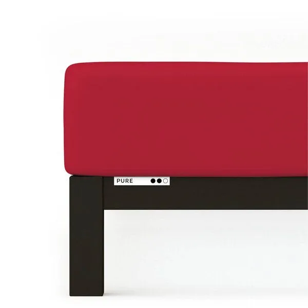 Schlafgut Schlafgut Spannbettlaken Pure - 95% Biobaumwolle, 5% Elasthan - Matratzenhöhe von 18-35cm, Red deep, – Produktbild 1 von 6