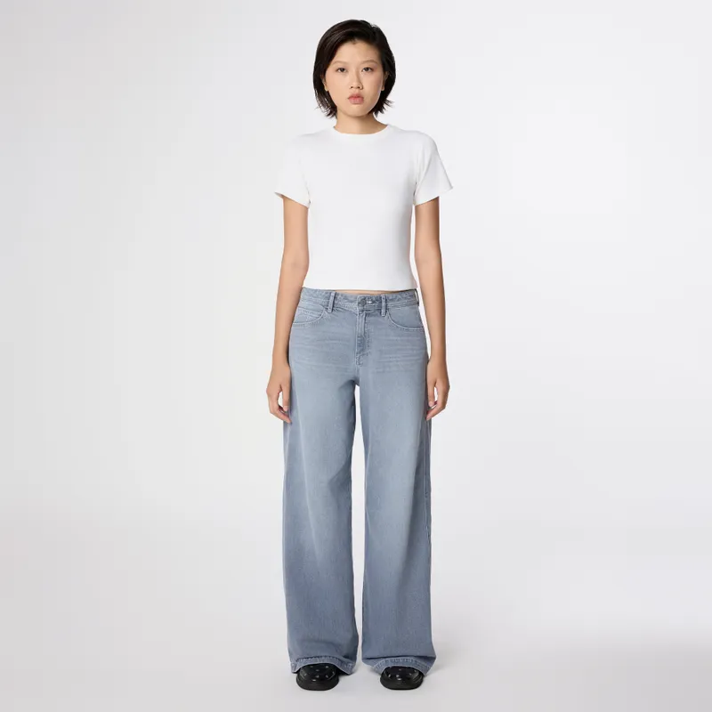 DAWN Damen Jeans SUNNY Wide Leg Minimal Stretch DAWN Baumwolle, Slate grey, – Produktbild 1 von 5
