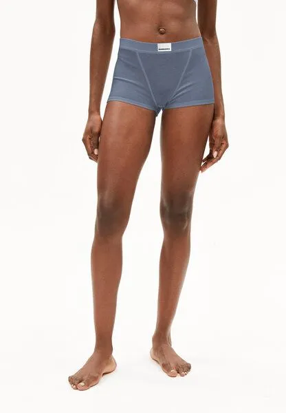 ARMEDANGELS ARMEDANGELS ERYNAA RIB Damen Ripp-Shortie aus Bio-Baumwoll Mix, Blue stone, – Produktbild 1 von 4