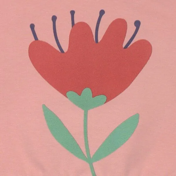 Walkiddy Kinder Sweatshirt GOTS-zertifiziert aus Bio-Baumwolle rosa mit Tulpen-, Marienkäfer- & Schmetterlingsmotiv – Walkiddy, Pink, – Produktbild 3 von 3