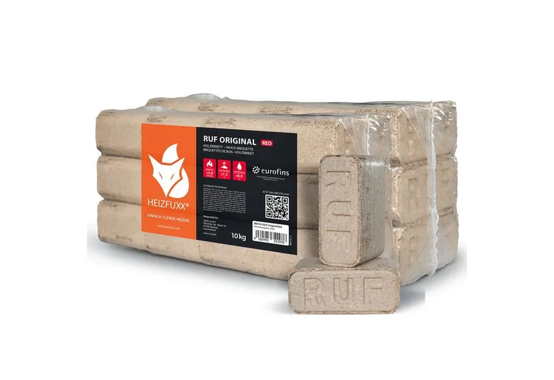HEIZFUXX Holzbriketts RUF Red Holzbriketts Hartholz, 20 kg, (Paket, 2-St) – Produktbild 1 von 5