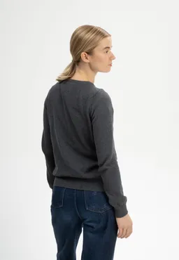 MELA MELA Damen vegan Strickjacke Fine Nameen Anthrazit Melange – Produktbild 1 von 1