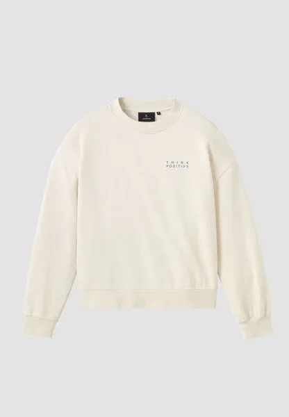 recolution Damen Sweatshirt aus Bio-Baumwolle - NERINE THINK POSITIVE - recolution, Arctic white (weiß), – Produktbild 2 von 2