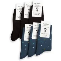 FellHerz FellHerz 6er Pack Kuschel-Socken mit Bio-Baumwolle schwarz und Konfetti – Produktbild 1 von 2