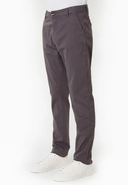 ORGANICATION ORGANICATION Slim-Fit Hose aus Bio-Baumwolle, Asphalt, – Produktbild 3 von 4