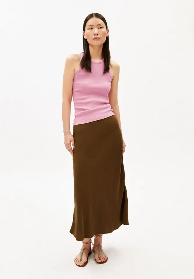 ARMEDANGELS ARMEDANGELS Jerseyrock LENOVAA Webrock aus Leinen-Mix (Regular Fit) Midi, Dried palm, – Produktbild 2 von 5