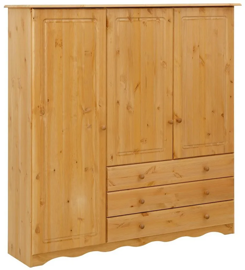 Home affaire Wäscheschrank Minik aus schönem massivem Kiefernholz, in unterschiedlichen Farbvarianten, Beige, – Produktbild 2 von 5