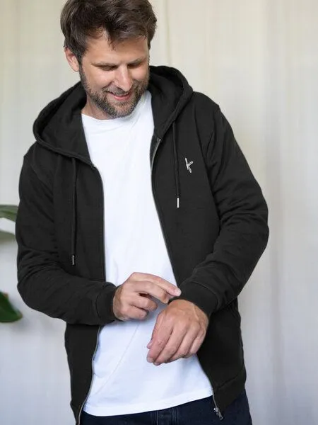 FUXBAU FUXBAU fux Sweatjacke, Schwarz, – Produktbild 3 von 4