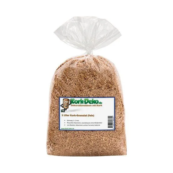 Kork-Deko Kork-Deko 1 Liter Korkgranulat, fein (0,5-3 mm) (Korksplitter) – Produktbild 5 von 7