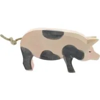 Ostheimer Ostheimer Schwein (hoch, gefleckt) 7 cm Laubholz, handgeschnitzt und lasiert – Produktbild 1 von 1