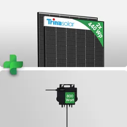 Growatt Growatt PV Set - 880Wp Balkonkraftwerk Mit 600/800W Mikro Wechselrichter + Trina Vertex S+ 440W Bifazial Solarmodul – Produktbild 1 von 1
