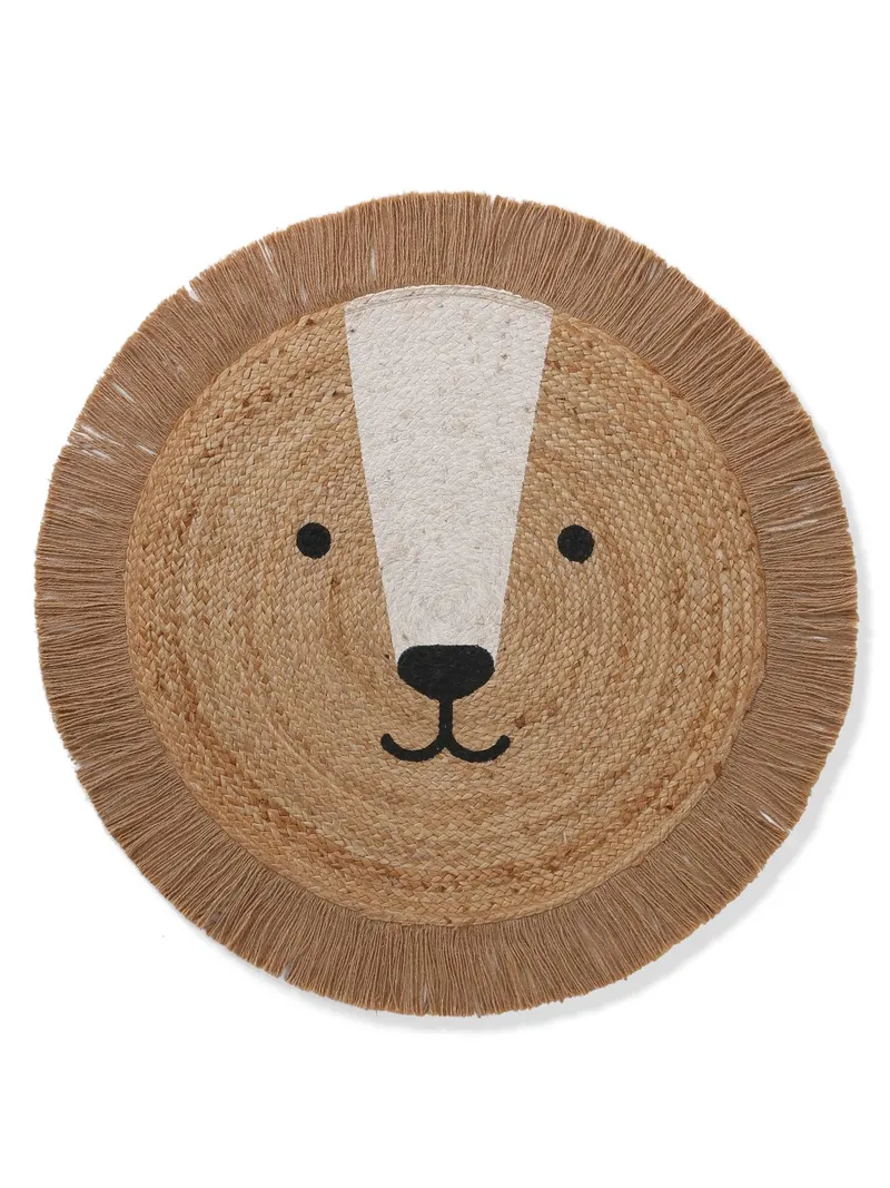 Vertbaudet Runder Kinderzimmer Teppich aus Jute en, Beige golden, – Produktbild 2 von 3
