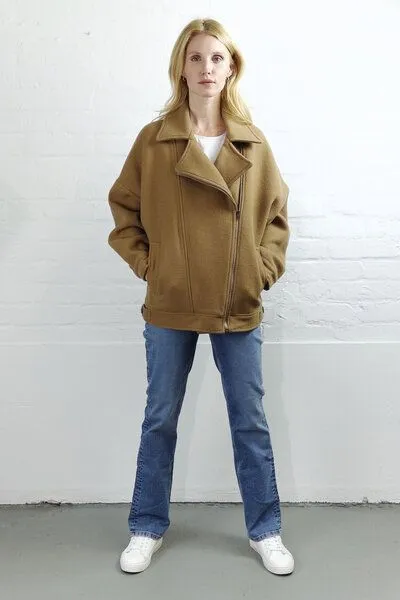 Wunderwerk Wunderwerk Oversize biker jacket, 835 camel brown (braun), – Produktbild 2 von 4