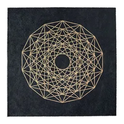 Veskor Cassiopeia Veskor Cassiopeia PENTELLATED 6-SIMPLEX Heilige Geometrie Linoldruck | 40 × 40 cm | Gold auf Schwarz – Produktbild 1 von 1