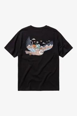 KnowledgeCotton Apparel KnowledgeCotton Apparel Herren vegan T-Shirt Back Print Black Jet – Produktbild 1 von 1