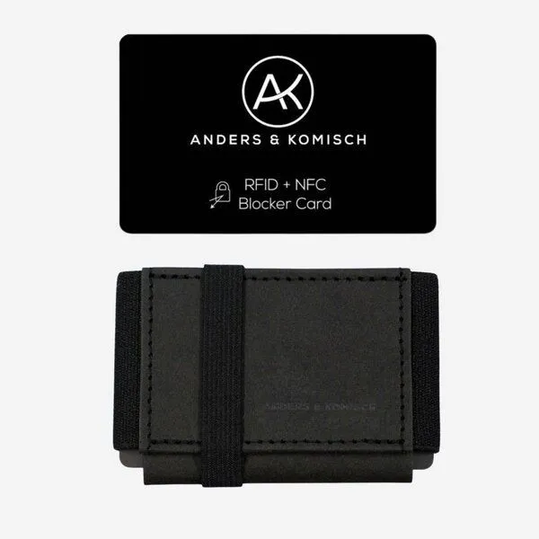 ANDERS & KOMISCH ANDERS & KOMISCH Kleiner Geldbeutel mit RFID & NFC Schutz - MINI CLASSIC Bundle, Schwarz/schwarz, – Produktbild 1 von 4