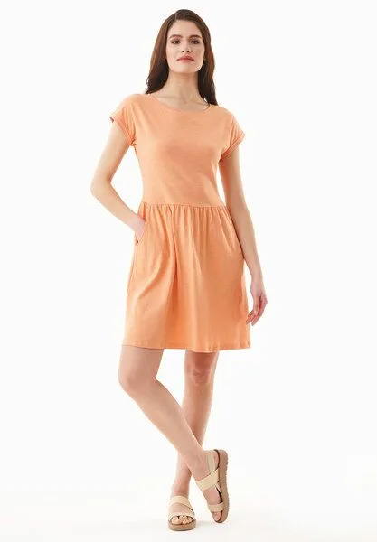 ORGANICATION ORGANICATION Slub-Jersey-Kleid aus Bio-Baumwolle, Shell coral, – Produktbild 1 von 4