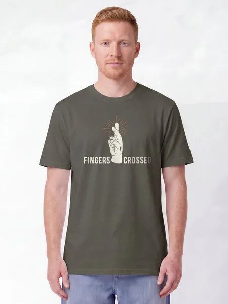 watapparel watapparel T-Shirt Unisex Fingers crossed, Khaki, – Produktbild 2 von 2