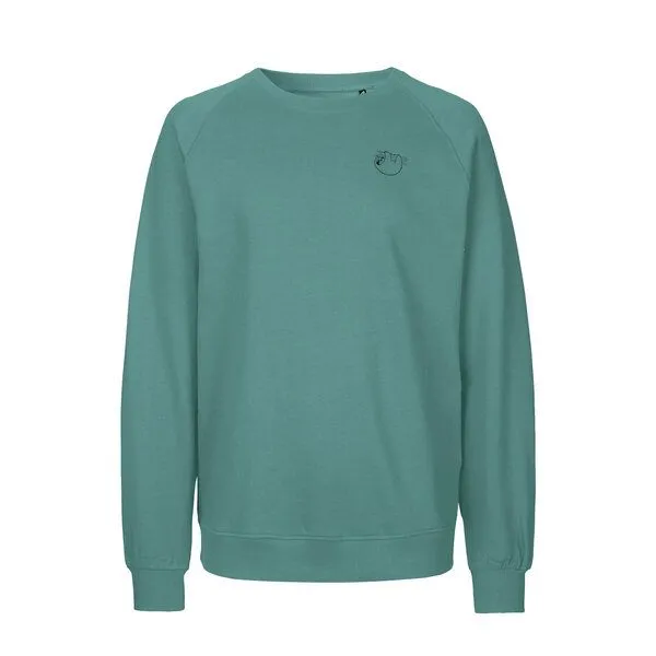 HANDGEDRUCKT HANDGEDRUCKT "Baumelmeister" Unisex Sweatshirt Neutral, Teal, – Produktbild 2 von 3