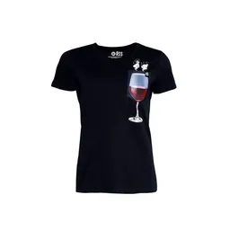 FÄDD FÄDD Damen T-Shirt Rundhals aus Bio-Baumwolle "Rotwein BT" Navy Schwarz – Produktbild 1 von 1