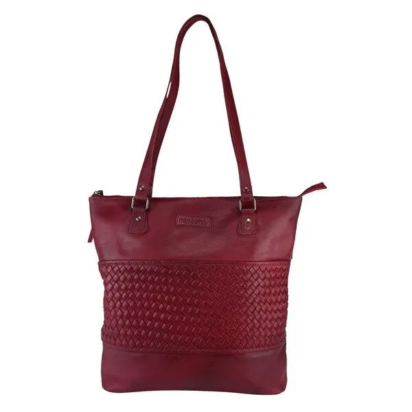 manbefair manbefair Shopper Göteborg Leder, Rot, – Produktbild 3 von 4