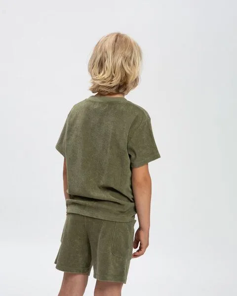 MATONA Matona Frottee T-Shirt für Kinder / Terry Tee, Olive green, – Produktbild 2 von 4