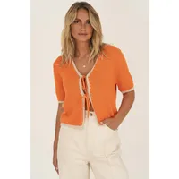 N z Näz Damen vegan Olivia Top Mit Bindedetail - Orange – Produktbild 1 von 1