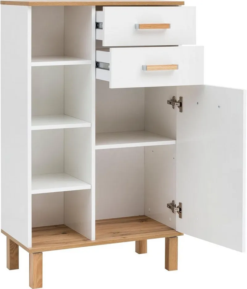 Schildmeyer Kommode, Füße aus Massivholz, Weiß, – Produktbild 4 von 5