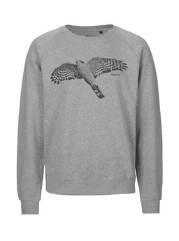 Peaces.bio - handbedruckte Biomode Peaces.bio - handbedruckte Biomode Bio Herren-Sweatshirt Sperber – Produktbild 1 von 1