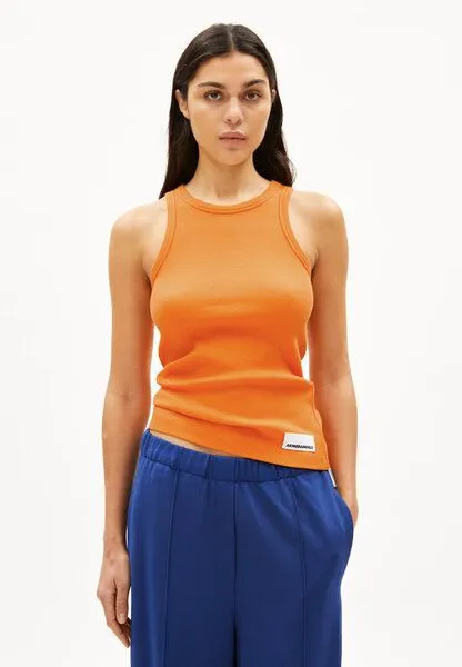 ARMEDANGELS ARMEDANGELS KANITAA Damen Ripp-Top aus Bio-Baumwoll Mix, Light tangerine, – Produktbild 1 von 4