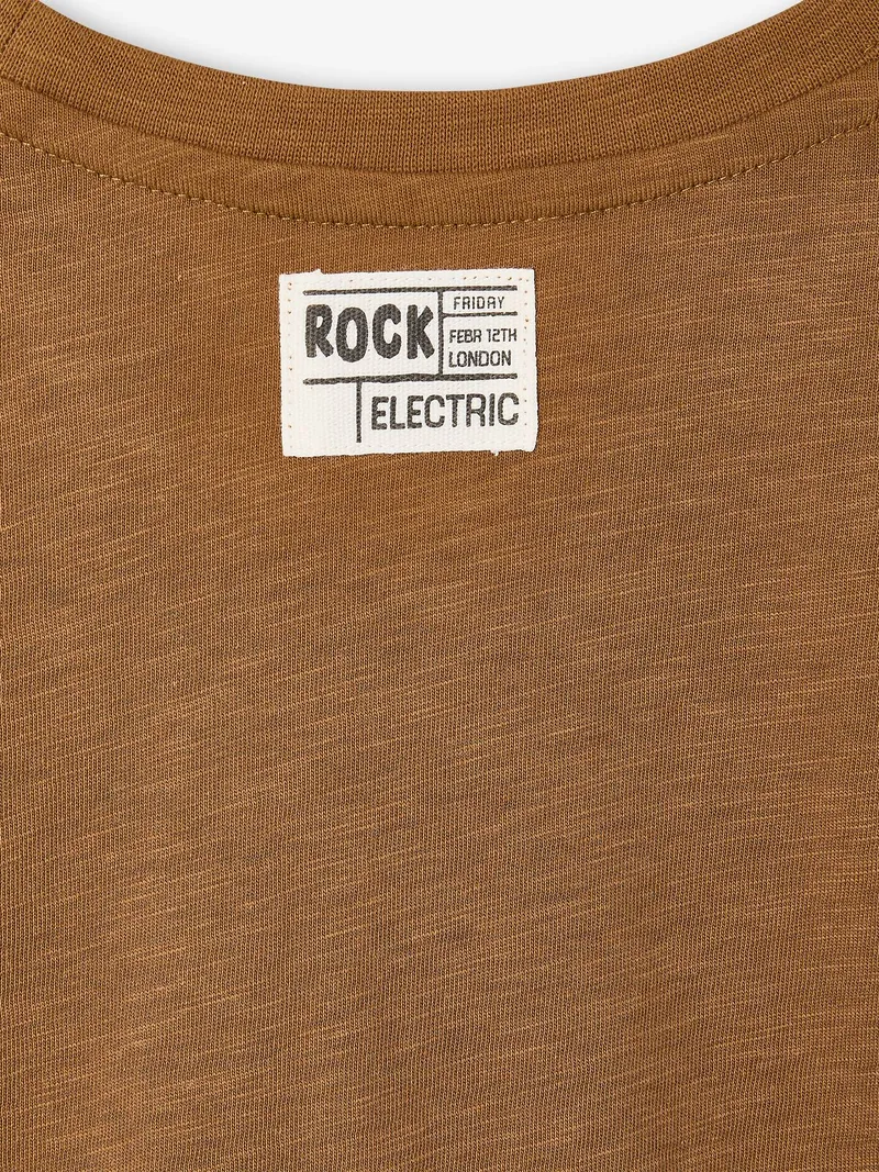 Vertbaudet Shirt mit Frontprint Jungen, Cappuccino, – Produktbild 4 von 4
