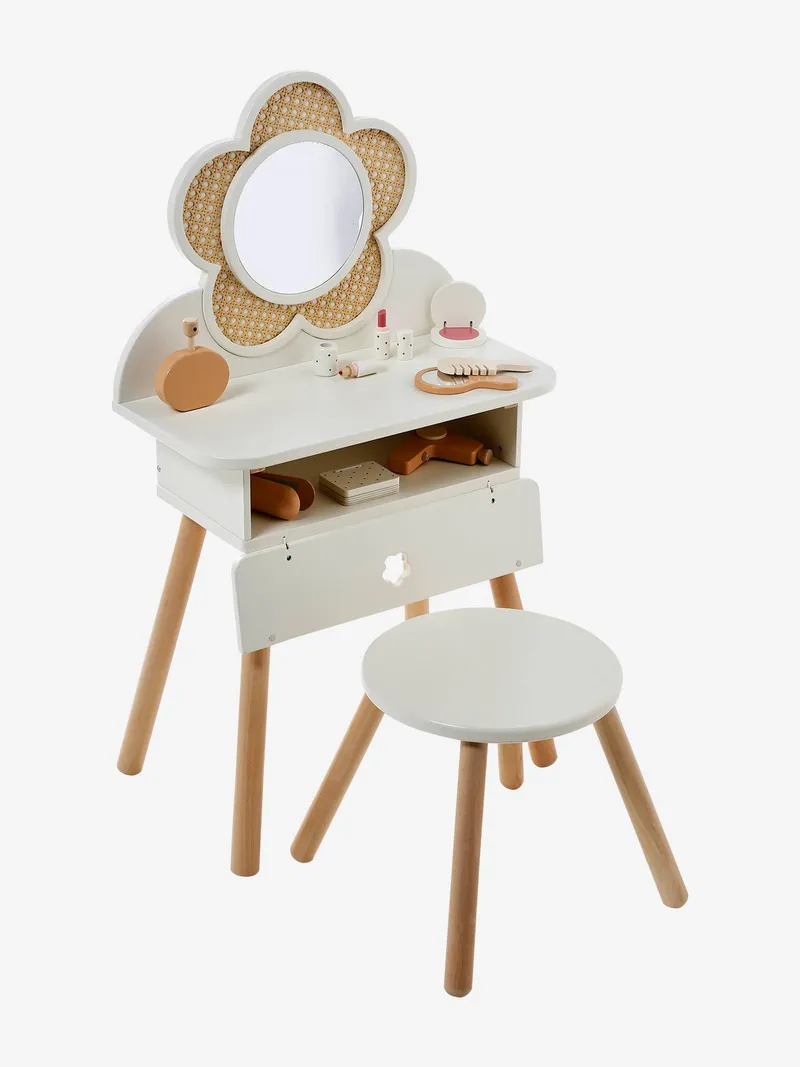 Vertbaudet Kinder Schminktisch mit Zubehör, Weiß, – Produktbild 2 von 4