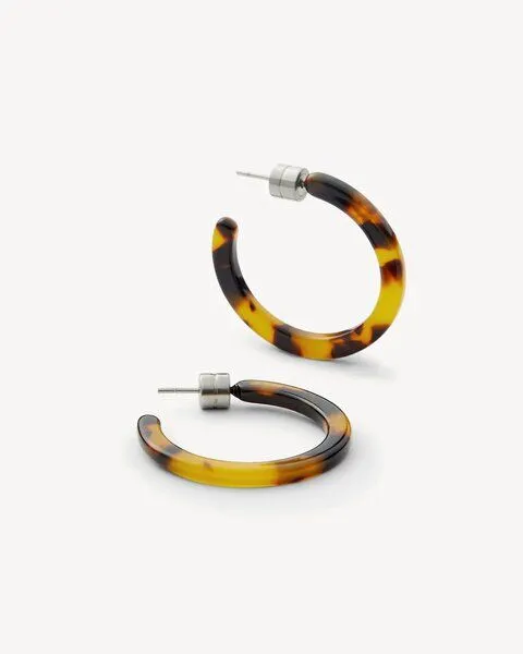 JAN N JUNE JAN N JUNE Machete Runde Ohrringe Mini Hoops aus Acetat, Braun (classic tortoise), – Produktbild 1 von 4