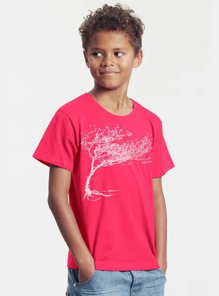 Peaces.bio - handbedruckte Biomode Peaces.bio - handbedruckte Biomode Bio-Kinder T-Shirt Windy Tree, Pink, – Produktbild 2 von 4